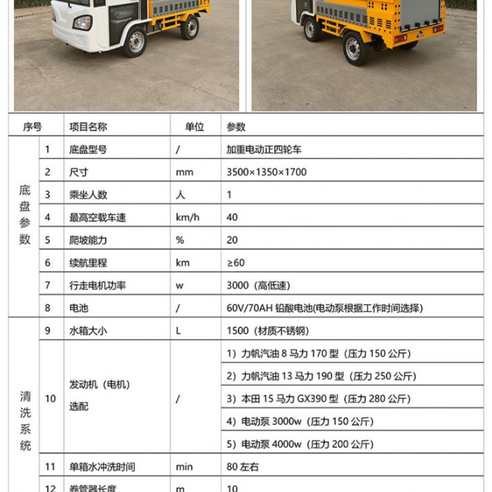 電動(dòng)四輪高壓清洗車(1500L)Q6